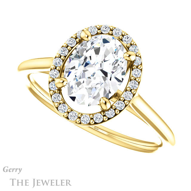 Oval Shaped Forever One Moissanite Engagement Ring #GTJ1178-oval-fo-y 5 Oval Shaped Forever One Moissanite Engagement Ring #GTJ1178-oval-fo-y