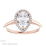 Pear Shaped Forever One Moissanite Engagement Ring #GTJ1178-pear-fb-r 1 Pear Shaped Forever Brilliant Moissanite Engagement Ring #GTJ1178-pear-fb-r