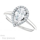 Pear Shaped Forever One Moissanite Engagement Ring #GTJ1178-pear-fb-w 5 Pear Shaped Forever Brilliant Moissanite Engagement Ring #GTJ1178-pear-fb-w