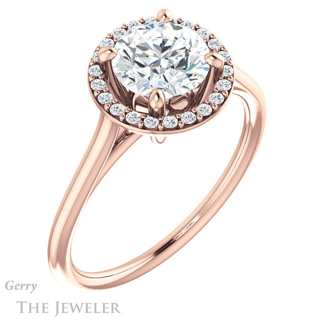 Round Cut Forever One Moissanite Engagement Ring #GTJ1178-round-fo-r