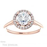 Round Cut Forever One Moissanite Engagement Ring #GTJ1178-round-fo-r
