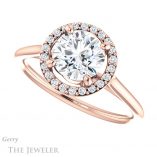 Round Cut Forever One Moissanite Engagement Ring #GTJ1178-round-fo-r