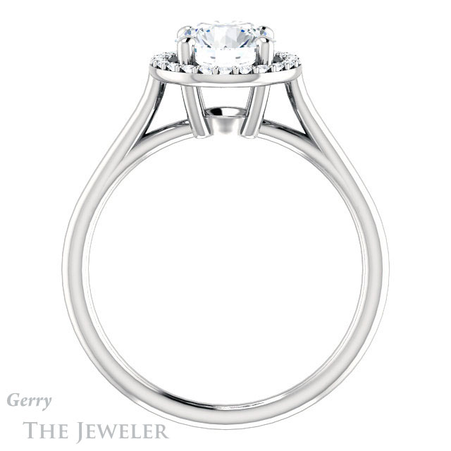 Round Cut Forever One Moissanite Engagement Ring #GTJ1178-round-fo-w