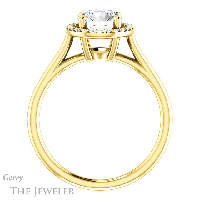 Round Cut Forever One Moissanite Engagement Ring #GTJ1178-round-fo-y