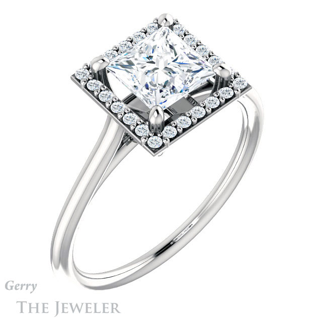 Princess Cut Forever One Moissanite Engagement Ring #GTJ1178-square-fo-w 4 Princess Cut Forever One Moissanite Engagement Ring #GTJ1178-square-fo-w