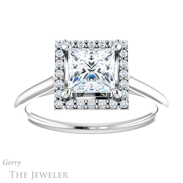 Princess Cut Forever One Moissanite Engagement Ring #GTJ1178-square-fo-w 1 Princess Cut Forever One Moissanite Engagement Ring #GTJ1178-square-fo-w