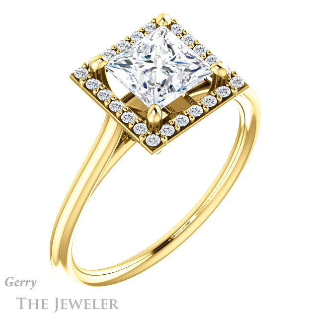 Princess Cut Forever One Moissanite Engagement Ring #GTJ1178-square-fo-y 4 Princess Cut Forever One Moissanite Engagement Ring #GTJ1178-square-fo-y