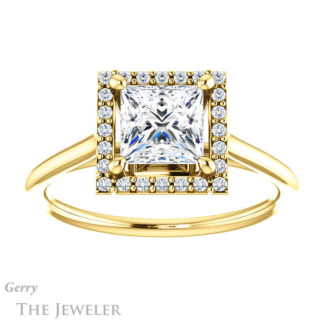 Princess Cut Forever One Moissanite Engagement Ring #GTJ1178-square-fo-y 1 Princess Cut Forever One Moissanite Engagement Ring #GTJ1178-square-fo-y
