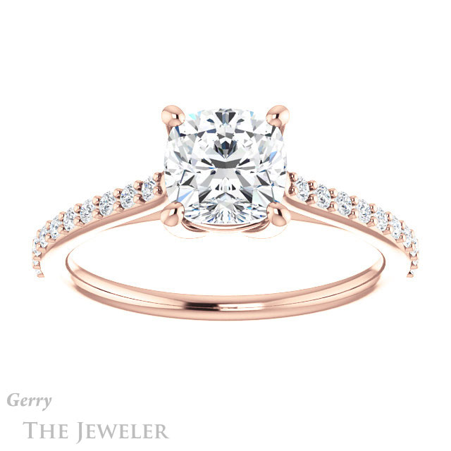 Cushion Cut Forever One Moissanite Engagement Ring #GTJ1179-cushion-fo-r