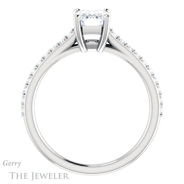 Emerald Cut Forever Brilliant Moissanite Engagement Ring #GTJ1179-emerald-fb-w