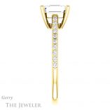 Emerald Cut Forever One Moissanite Engagement Ring #GTJ1179-emerald-fb-y 3 Emerald Cut Forever Brilliant Moissanite Engagement Ring #GTJ1179-emerald-fb-y