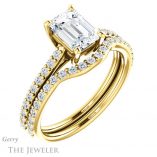 Emerald Cut Forever One Moissanite Engagement Ring #GTJ1179-emerald-fb-y 6 Emerald Cut Forever Brilliant Moissanite Engagement Ring #GTJ1179-emerald-fb-y