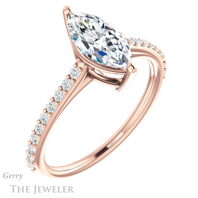 Marquise Cut Forever One Moissanite Engagement Ring #GTJ1179-marquise-fb-r 4 Marquise Cut Forever Brilliant Moissanite Engagement Ring #GTJ1179-marquise-fb-r