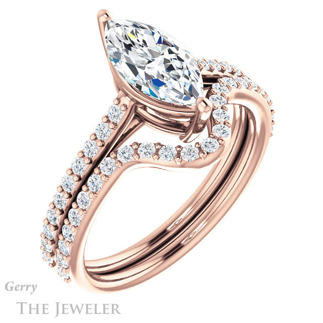 Marquise Cut Forever One Moissanite Engagement Ring #GTJ1179-marquise-fb-r 6 Marquise Cut Forever Brilliant Moissanite Engagement Ring #GTJ1179-marquise-fb-r