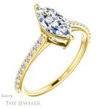 Marquise Cut Forever One Moissanite Engagement Ring #GTJ1179-marquise-fb-y 4 Marquise Cut Forever Brilliant Moissanite Engagement Ring #GTJ1179-marquise-fb-y