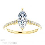 Marquise Cut Forever One Moissanite Engagement Ring #GTJ1179-marquise-fb-y 1 Marquise Cut Forever Brilliant Moissanite Engagement Ring #GTJ1179-marquise-fb-y