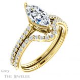 Marquise Cut Forever One Moissanite Engagement Ring #GTJ1179-marquise-fb-y 6 Marquise Cut Forever Brilliant Moissanite Engagement Ring #GTJ1179-marquise-fb-y