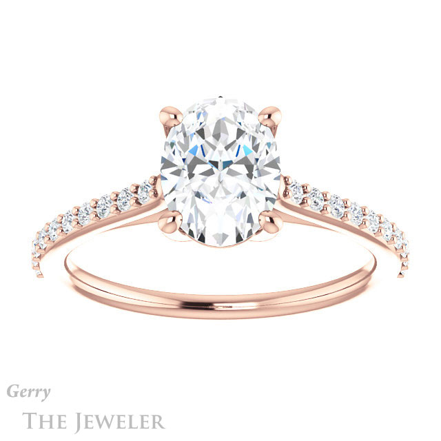 Oval Shaped Forever One Moissanite Engagement Ring #GTJ1179-oval-fo-r