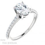 Oval Shaped Forever One Moissanite Engagement Ring #GTJ1179-oval-fo-w 4 Oval Shaped Forever One Moissanite Engagement Ring #GTJ1179-oval-fo-w