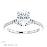 Oval Shaped Forever One Moissanite Engagement Ring #GTJ1179-oval-fo-w 1 Oval Shaped Forever One Moissanite Engagement Ring #GTJ1179-oval-fo-w