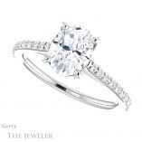 Oval Shaped Forever One Moissanite Engagement Ring #GTJ1179-oval-fo-w 5 Oval Shaped Forever One Moissanite Engagement Ring #GTJ1179-oval-fo-w