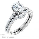 Oval Shaped Forever One Moissanite Engagement Ring #GTJ1179-oval-fo-w 6 Oval Shaped Forever One Moissanite Engagement Ring #GTJ1179-oval-fo-w