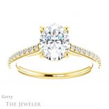 Oval Shaped Forever One Moissanite Engagement Ring #GTJ1179-oval-fo-y 1 Oval Shaped Forever One Moissanite Engagement Ring #GTJ1179-oval-fo-y