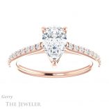 Pear Shaped Forever Brilliant Moissanite Engagement Ring #GTJ1179-pear-fb-r
