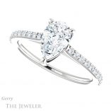 Pear Shaped Forever One Moissanite Engagement Ring #GTJ1179-pear-fb-w 5 Pear Shaped Forever Brilliant Moissanite Engagement Ring #GTJ1179-pear-fb-w