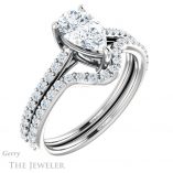 Pear Shaped Forever One Moissanite Engagement Ring #GTJ1179-pear-fb-w 6 Pear Shaped Forever Brilliant Moissanite Engagement Ring #GTJ1179-pear-fb-w