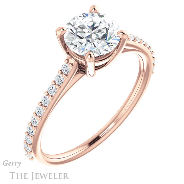 Round Cut Forever One Moissanite Engagement Ring #GTJ1179-round-fo-r 4 Round Cut Forever One Moissanite Engagement Ring #GTJ1179-round-fo-r