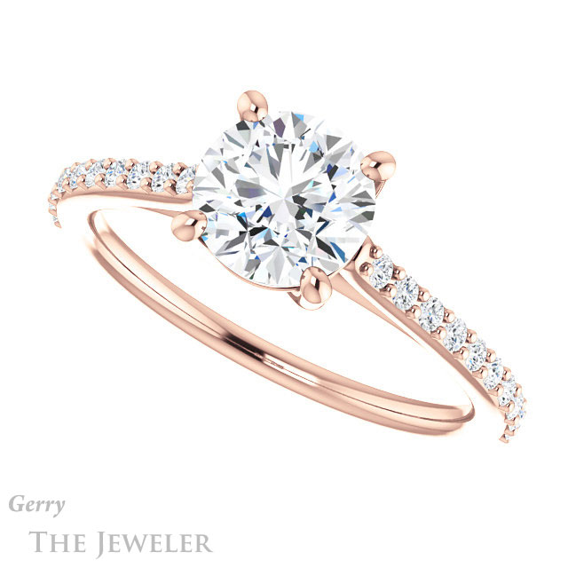 Round Cut Forever One Moissanite Engagement Ring #GTJ1179-round-fo-r 5 Round Cut Forever One Moissanite Engagement Ring #GTJ1179-round-fo-r