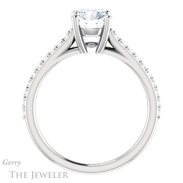Round Cut Forever One Moissanite Engagement Ring #GTJ1179-round-fo-w 2 Round Cut Forever One Moissanite Engagement Ring #GTJ1179-round-fo-w