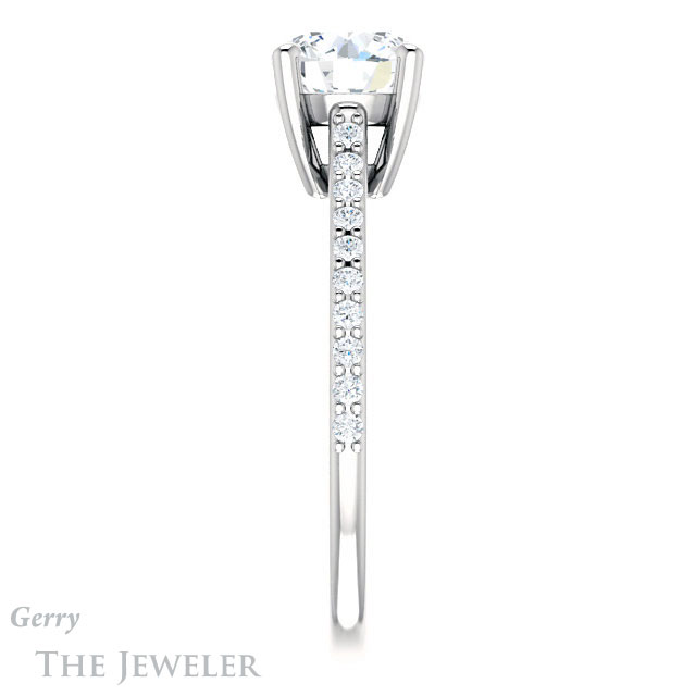 Round Cut Forever One Moissanite Engagement Ring #GTJ1179-round-fo-w 3 Round Cut Forever One Moissanite Engagement Ring #GTJ1179-round-fo-w