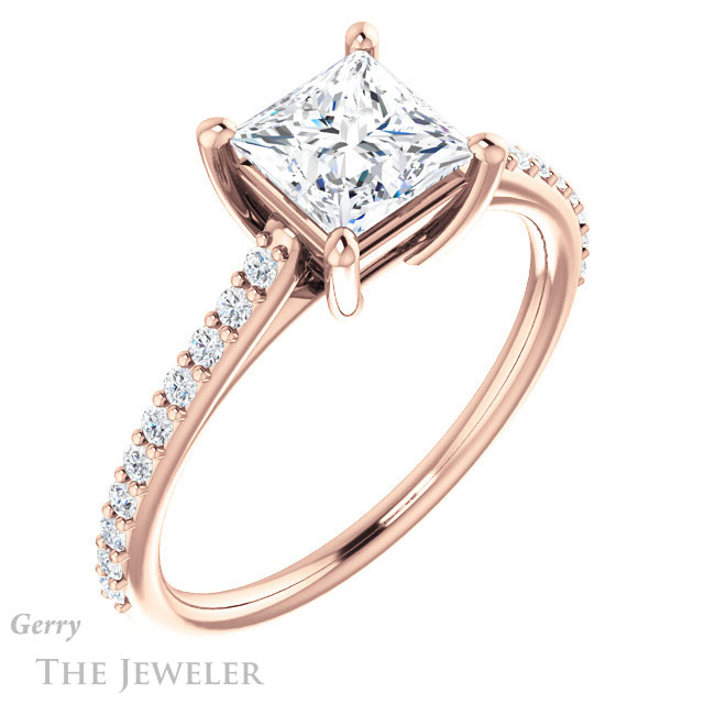 Princess Cut Forever One Moissanite Engagement Ring #GTJ1179-square-fo-r 4 Princess Cut Forever One Moissanite Engagement Ring #GTJ1179-square-fo-r