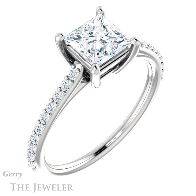 Princess Cut Forever One Moissanite Engagement Ring #GTJ1179-square-fo-w 4 Princess Cut Forever One Moissanite Engagement Ring #GTJ1179-square-fo-w