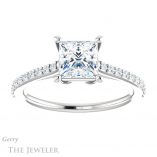 Princess Cut Forever One Moissanite Engagement Ring #GTJ1179-square-fo-w 1 Princess Cut Forever One Moissanite Engagement Ring #GTJ1179-square-fo-w