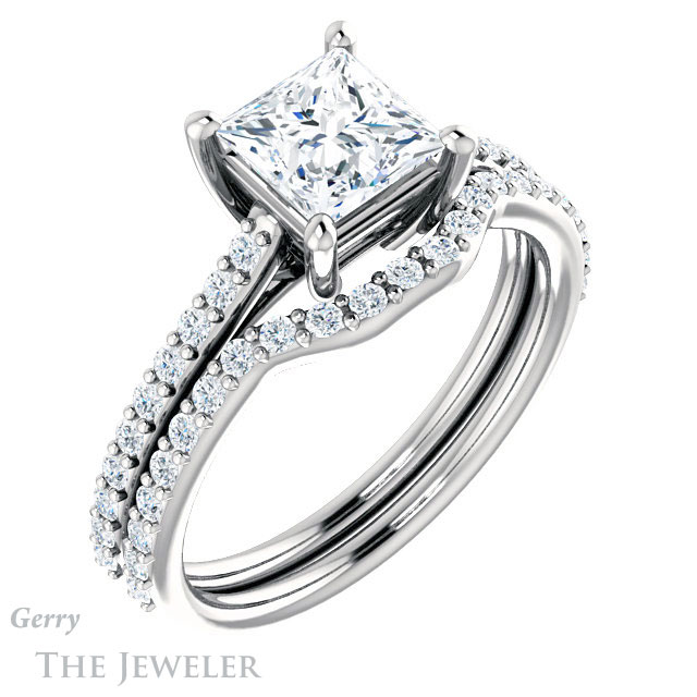 Princess Cut Forever One Moissanite Engagement Ring #GTJ1179-square-fo-w 6 Princess Cut Forever One Moissanite Engagement Ring #GTJ1179-square-fo-w