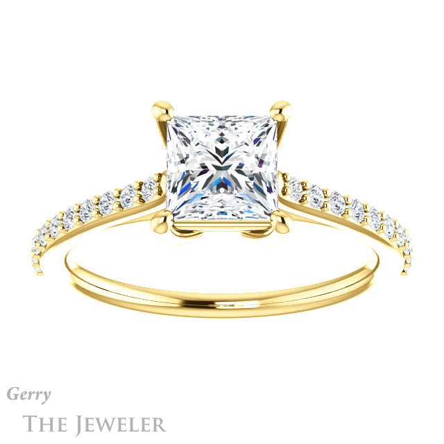 Princess Cut Forever One Moissanite Engagement Ring #GTJ1179-square-fo-y 1 Princess Cut Forever One Moissanite Engagement Ring #GTJ1179-square-fo-y