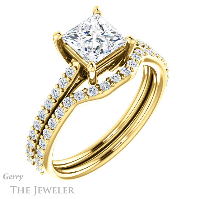 Princess Cut Forever One Moissanite Engagement Ring #GTJ1179-square-fo-y 6 Princess Cut Forever One Moissanite Engagement Ring #GTJ1179-square-fo-y