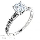 Cushion Cut Forever One Moissanite Engagement Ring #GTJ1180-cushion-fo-w 4 Cushion Cut Forever One Moissanite Engagement Ring #GTJ1180-cushion-fo-w