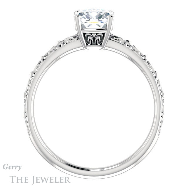 Cushion Cut Forever One Moissanite Engagement Ring #GTJ1180-cushion-fo-w