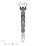 Cushion Cut Forever One Moissanite Engagement Ring #GTJ1180-cushion-fo-w 3 Cushion Cut Forever One Moissanite Engagement Ring #GTJ1180-cushion-fo-w