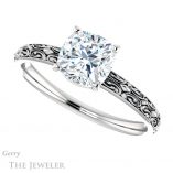 Cushion Cut Forever One Moissanite Engagement Ring #GTJ1180-cushion-fo-w 5 Cushion Cut Forever One Moissanite Engagement Ring #GTJ1180-cushion-fo-w