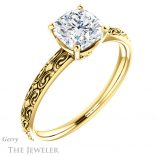 Cushion Cut Forever One Moissanite Engagement Ring #GTJ1180-cushion-fo-y