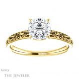 Cushion Cut Forever One Moissanite Engagement Ring #GTJ1180-cushion-fo-y