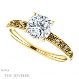 Cushion Cut Forever One Moissanite Engagement Ring #GTJ1180-cushion-fo-y