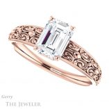 Emerald Cut Forever One Moissanite Engagement Ring #GTJ1180-emerald-fb-r 5 Emerald Cut Forever Brilliant Moissanite Engagement Ring #GTJ1180-emerald-fb-r