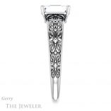 Emerald Cut Forever One Moissanite Engagement Ring #GTJ1180-emerald-fb-w 3 Emerald Cut Forever Brilliant Moissanite Engagement Ring #GTJ1180-emerald-fb-w