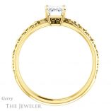 Emerald Cut Forever One Moissanite Engagement Ring #GTJ1180-emerald-fb-y 2 Emerald Cut Forever Brilliant Moissanite Engagement Ring #GTJ1180-emerald-fb-y